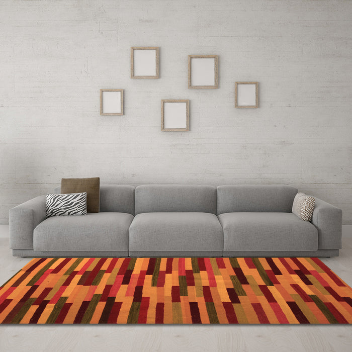 Machine Washable Oriental Orange Traditional Area Rugs in a Living Room, wshcon1642org