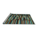 Sideview of Machine Washable Oriental Light Blue Traditional Rug, wshcon1642lblu