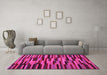 Machine Washable Oriental Pink Traditional Rug in a Living Room, wshcon1642pnk