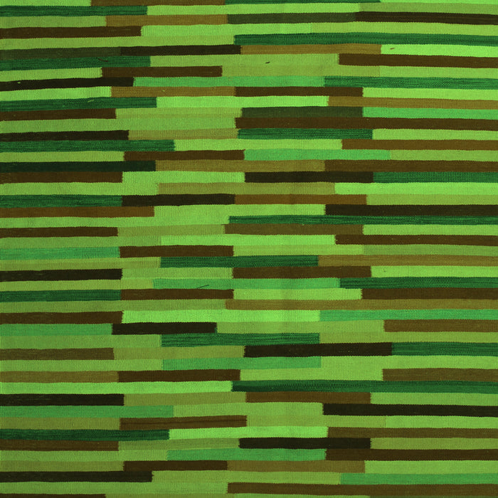 Round Machine Washable Oriental Green Traditional Area Rugs, wshcon1642grn