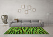 Machine Washable Oriental Green Traditional Area Rugs in a Living Room,, wshcon1642grn