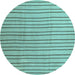 Round Solid Light Blue Modern Rug, con1643lblu