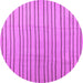 Round Machine Washable Solid Purple Modern Area Rugs, wshcon1643pur