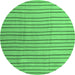 Round Solid Emerald Green Modern Rug, con1643emgrn