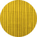 Round Machine Washable Solid Yellow Modern Rug, wshcon1643yw