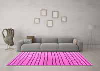 Machine Washable Solid Pink Modern Rug, wshcon1643pnk