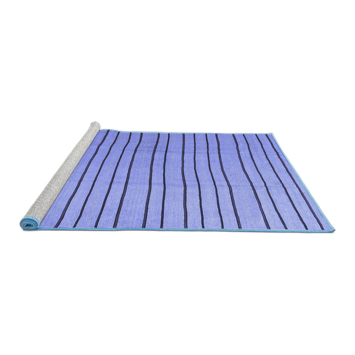 Sideview of Machine Washable Solid Blue Modern Rug, wshcon1643blu