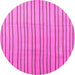 Round Solid Pink Modern Rug, con1643pnk