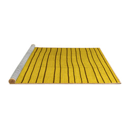 Sideview of Machine Washable Solid Yellow Modern Rug, wshcon1643yw