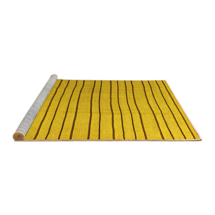 Sideview of Machine Washable Solid Yellow Modern Rug, wshcon1643yw