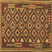 Square Southwestern Brown Country Rug, con1644brn