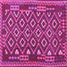Square Machine Washable Southwestern Pink Country Rug, wshcon1644pnk