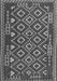Serging Thickness of Machine Washable Southwestern Gray Country Rug, wshcon1644gry