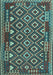 Machine Washable Southwestern Light Blue Country Rug, wshcon1644lblu