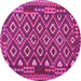 Round Southwestern Pink Country Rug, con1644pnk