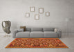 Machine Washable Southwestern Orange Country Area Rugs in a Living Room, wshcon1644org