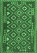 Machine Washable Southwestern Emerald Green Country Area Rugs, wshcon1644emgrn