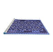 Sideview of Machine Washable Southwestern Blue Country Rug, wshcon1644blu