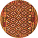 Square Southwestern Orange Country Rug, con1644org