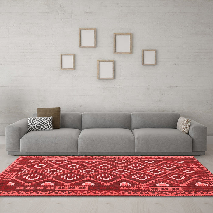 Country Red Washable Rugs