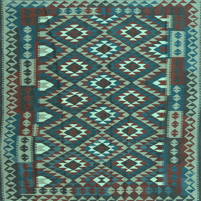 Square Southwestern Light Blue Country Rug, con1644lblu