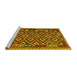 Sideview of Machine Washable Southwestern Yellow Country Rug, wshcon1644yw