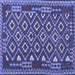 Square Southwestern Blue Country Rug, con1644blu