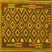 Square Southwestern Yellow Country Rug, con1644yw