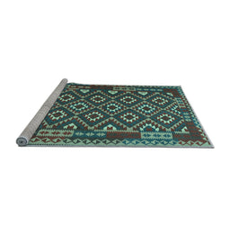 Sideview of Machine Washable Southwestern Light Blue Country Rug, wshcon1644lblu