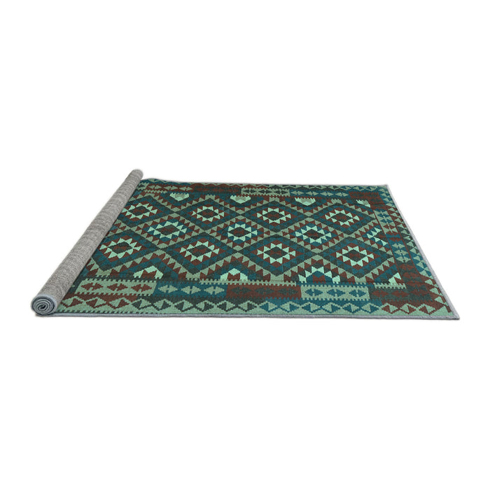 Sideview of Machine Washable Southwestern Light Blue Country Rug, wshcon1644lblu