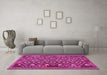 Machine Washable Southwestern Pink Country Rug in a Living Room, wshcon1644pnk