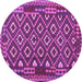 Round Southwestern Purple Country Rug, con1644pur