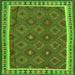 Round Machine Washable Oriental Green Traditional Area Rugs, wshcon1645grn