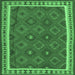 Square Oriental Emerald Green Traditional Rug, con1645emgrn