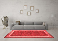 Machine Washable Oriental Red Traditional Rug, wshcon1645red