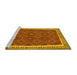 Sideview of Machine Washable Oriental Yellow Traditional Rug, wshcon1645yw