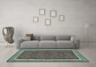 Machine Washable Oriental Light Blue Traditional Rug in a Living Room, wshcon1645lblu