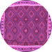 Round Oriental Purple Traditional Rug, con1645pur