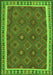 Serging Thickness of Machine Washable Oriental Green Traditional Area Rugs, wshcon1645grn