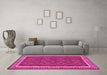 Machine Washable Oriental Pink Traditional Rug in a Living Room, wshcon1645pnk