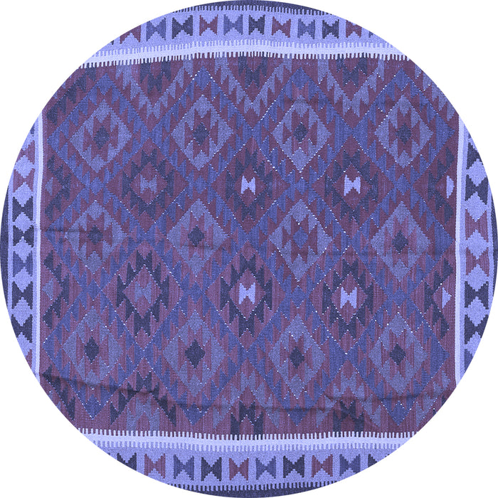 Round Machine Washable Oriental Blue Traditional Rug, wshcon1645blu