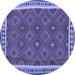 Round Machine Washable Oriental Blue Traditional Rug, wshcon1645blu