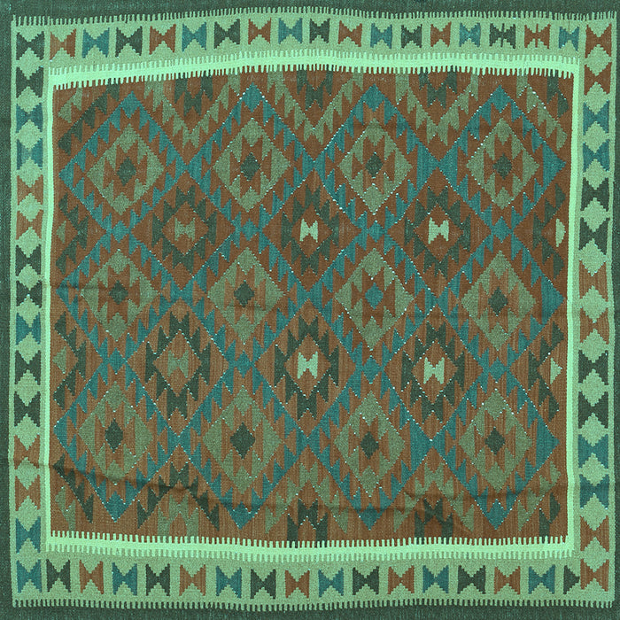 Square Oriental Turquoise Traditional Rug, con1645turq