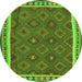 Square Oriental Green Traditional Rug, con1645grn