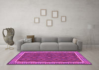 Machine Washable Oriental Purple Traditional Rug, wshcon1645pur