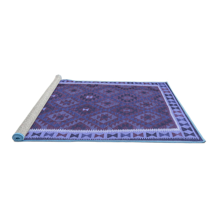 Sideview of Machine Washable Oriental Blue Traditional Rug, wshcon1645blu