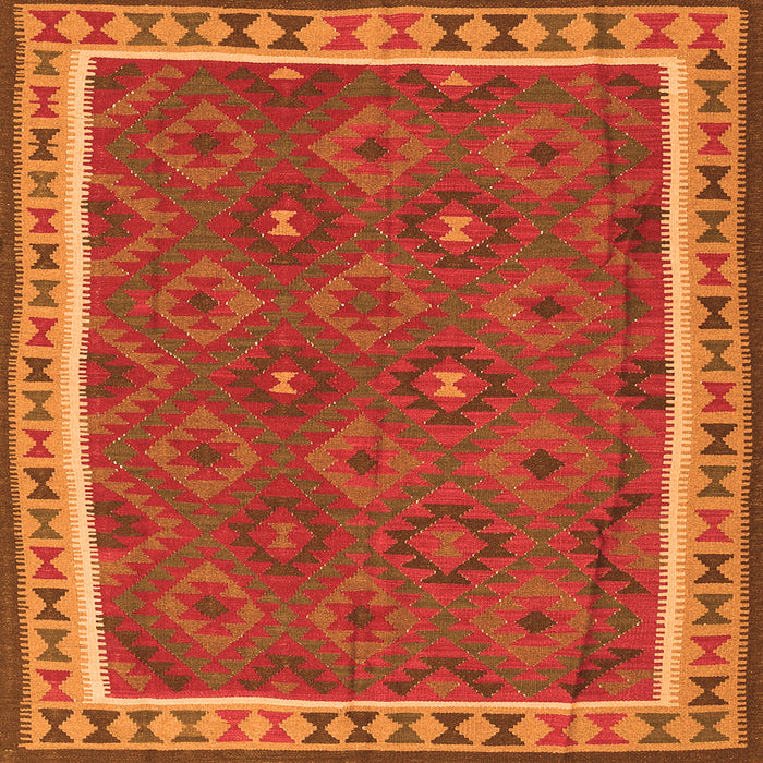 Serging Thickness of Oriental Orange Traditional Rug, con1645org