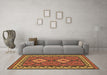 Machine Washable Oriental Brown Traditional Rug in a Living Room,, wshcon1646brn