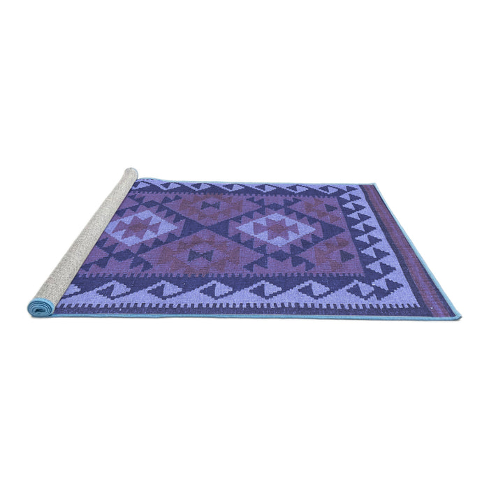 Sideview of Machine Washable Oriental Blue Traditional Rug, wshcon1646blu