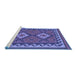 Sideview of Machine Washable Oriental Blue Traditional Rug, wshcon1646blu